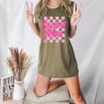 Baseball Mom And Pink Grid Sports Mother Mama Player Women's Heather T-Shirt Heather Olive
