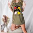 Baseball Mom Softball Mom Of Both Messy Bun Mother's Day Women's Heather T-Shirt Heather Olive Baseball Mom Softball Mom Of Both Messy Bun Mother's Day Women's Heather T-Shirt Heather Olive