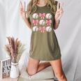 Baseballs And Bows Coquette Baseball Mom Baseball Coach Girl Women's Heather T-Shirt Heather Olive Baseballs And Bows Coquette Baseball Mom Baseball Coach Girl Women's Heather T-Shirt Heather Olive