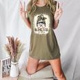 Bleached Messy Bun Game Day Vibes Baseball Mom Game Day Women's Heather T-Shirt Heather Olive Bleached Messy Bun Game Day Vibes Baseball Mom Game Day Women's Heather T-Shirt Heather Olive
