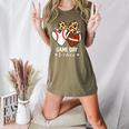 Game Day Vibes Football Baseball Mom Heart Women's Heather T-Shirt Heather Olive