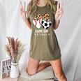 Game Day Vibes Soccer Baseball Mom Heart Women's Heather T-Shirt Heather Olive