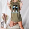 Guatemala Baseball Mom Messy Bun Women's Heather T-Shirt Heather Olive