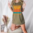 Loud And Proud Baseball Mom Vibrant Colorful Stripe Women's Heather T-Shirt Heather Olive