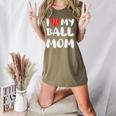 I LOVE MY BASEBALL MOM Women's Heather T-Shirt Heather Olive