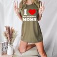 I Love Hot Baseball Moms I Heart Baseball Moms Women's Heather T-Shirt Heather Olive