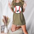 Pregnant Baseball Mom Pregnancy Announcement Baby Feet Belly Women's Heather T-Shirt Heather Olive