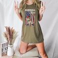 Vintage USA Flag Baseball Player Proud Baseball Mom Women's Heather T-Shirt Heather Olive Vintage USA Flag Baseball Player Proud Baseball Mom Women's Heather T-Shirt Heather Olive
