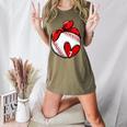Womens Custom Baseball Mom Number 7 Heart For Mom Mommy Premium Women's Heather T-Shirt Heather Olive