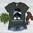Argentina Baseball Mom Messy Bun Women's Heather T-Shirt Heather Forest