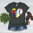 Autism Baseball Heart Autism Puzzle Baseball Mom Women's Heather T-Shirt Heather Forest Autism Baseball Heart Autism Puzzle Baseball Mom Women's Heather T-Shirt Heather Forest