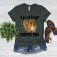 Baseball Godmother Leopard Heart Baseball Mom Game Day Women's Heather T-Shirt Heather Forest