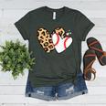 Baseball Heart Leopard Heart Sport Baseball Mom Women's Heather T-Shirt Heather Forest Baseball Heart Leopard Heart Sport Baseball Mom Women's Heather T-Shirt Heather Forest