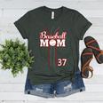 Baseball Mom 37 Number 37 Jersey Team Numbered Jersey Women's Heather T-Shirt Heather Forest