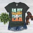 In My Baseball Mom Era Retro Groovy Style Sports Mama Women's Heather T-Shirt Heather Forest