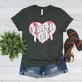 Baseball Mom Heart Women's Heather T-Shirt Heather Forest