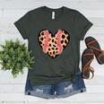Baseball Mom Leopard Heart Valentine Day Mother Day Women's Heather T-Shirt Heather Forest
