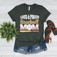 Baseball Mom Leopard Print Loud And Proud With Ball & Bat Women's Heather T-Shirt Heather Forest