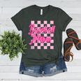 Baseball Mom And Pink Grid Sports Mother Mama Player Women's Heather T-Shirt Heather Forest