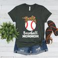 Baseball MomMom Baseball Player Leopard Mom Mom Women's Heather T-Shirt Heather Forest Baseball MomMom Baseball Player Leopard Mom Mom Women's Heather T-Shirt Heather Forest