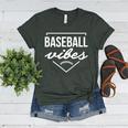 Baseball Vibes Baseball Mom Life Women Baseball Vibes Women's Heather T-Shirt Heather Forest