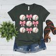 Baseballs And Bows Coquette Baseball Mom Baseball Coach Girl Women's Heather T-Shirt Heather Forest Baseballs And Bows Coquette Baseball Mom Baseball Coach Girl Women's Heather T-Shirt Heather Forest