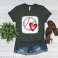 Bleached Custom Baseball Mom Number 68 Heart For Mom Women's Heather T-Shirt Heather Forest