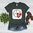 Bleached Custom Baseball Mom Number 7 Heart For Mom Women's Heather T-Shirt Heather Forest