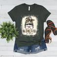 Bleached Messy Bun Game Day Vibes Baseball Mom Game Day Women's Heather T-Shirt Heather Forest Bleached Messy Bun Game Day Vibes Baseball Mom Game Day Women's Heather T-Shirt Heather Forest