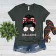Busy Raising Ballers Messy Bun Funny Baseball Mom Women's Heather T-Shirt Heather Forest Busy Raising Ballers Messy Bun Funny Baseball Mom Women's Heather T-Shirt Heather Forest