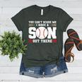 You Can't Scare Me I Have a Son Baseball Mom Women's Heather T-Shirt Heather Forest