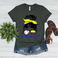 Colombia Baseball Mom Messy Bun Women's Heather T-Shirt Heather Forest