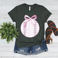 Coquette Baseball Mom Pink Bow Baseball Mama Women's Heather T-Shirt Heather Forest Coquette Baseball Mom Pink Bow Baseball Mama Women's Heather T-Shirt Heather Forest
