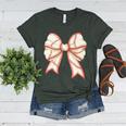 Coquette Bow Baseball Mama Baseball Mom Women Premium Women's Heather T-Shirt Heather Forest
