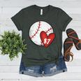 Custom Baseball Mom Number 87 Heart For Mom Mommy Women's Heather T-Shirt Heather Forest