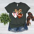 Football Baseball Heart Football Baseball Mom Women's Heather T-Shirt Heather Forest