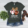 Game Day Vibes Football Baseball Mom Heart Women's Heather T-Shirt Heather Forest