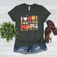 Groovy Retro I Love Hot Baseball Moms With After Game Snacks Women's Heather T-Shirt Heather Forest Groovy Retro I Love Hot Baseball Moms With After Game Snacks Women's Heather T-Shirt Heather Forest