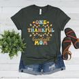 Groovy Retro One Thankful Baseball Mom Thanksgiving Fall Women's Heather T-Shirt Heather Forest Groovy Retro One Thankful Baseball Mom Thanksgiving Fall Women's Heather T-Shirt Heather Forest