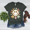 Happy Baseball Mom Groovy Retro Floral Smiling Face Women's Heather T-Shirt Heather Forest Happy Baseball Mom Groovy Retro Floral Smiling Face Women's Heather T-Shirt Heather Forest
