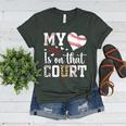 My Heart Is On That Court Baseball Player Baseball Mom Women's Heather T-Shirt Heather Forest