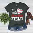 My Heart Is On That Field Baseball Player Baseball Mom Women's Heather T-Shirt Heather Forest