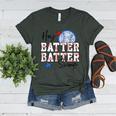 Hey Batter Batter Swing Graphic For Baseball Moms Women's Heather T-Shirt Heather Forest Hey Batter Batter Swing Graphic For Baseball Moms Women's Heather T-Shirt Heather Forest