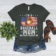 I'm a Baseball Mom Nothing Scares Me Baseball Women's Heather T-Shirt Heather Forest