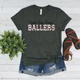 Kinda Busy Raising Ballers Funny Baseball Mom Mother's Day Women's Heather T-Shirt Heather Forest