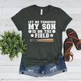 Let Me Through My Son Is Out The Field Baseball Mom Women's Heather T-Shirt Heather Forest