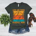 Loud And Proud Baseball Mom Vibrant Colorful Stripe Women's Heather T-Shirt Heather Forest