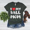 I LOVE MY BASEBALL MOM Women's Heather T-Shirt Heather Forest