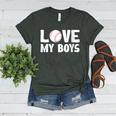 I Love My Boys Baseball Moms Women's Heather T-Shirt Heather Forest I Love My Boys Baseball Moms Women's Heather T-Shirt Heather Forest