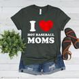 I Love Hot Baseball Moms I Heart Baseball Moms Women's Heather T-Shirt Heather Forest